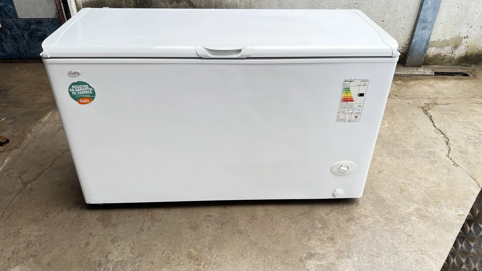 Freezer horizontal Gafa Eternity XL410 AB blanco, vista frontal real